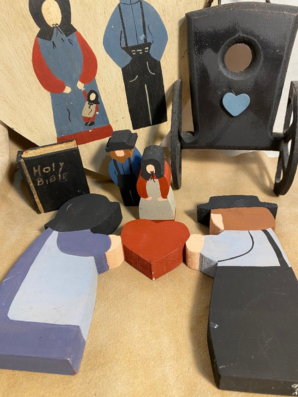 Vintage Handmade Wooden Amish Decor